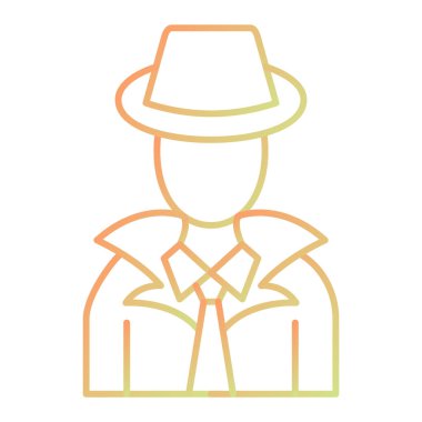 Şapka ikonlu adam. vektör illüstrasyonu