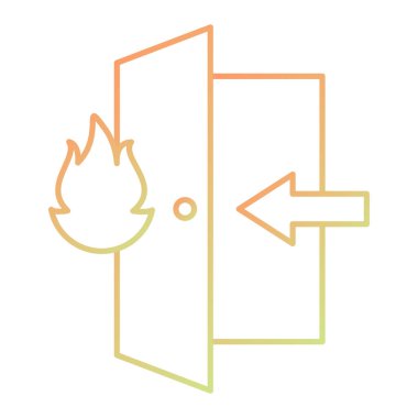 Acil çıkış simgesinin vektör illüstrasyonu