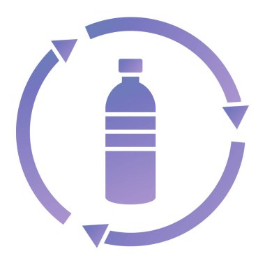 water bottle vector icon. style is bicolor flat symbol, pink and white colors, rounded angles, green