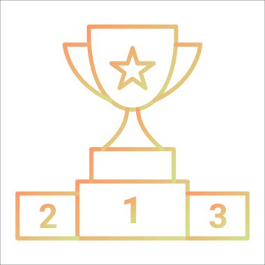 trophy cup icon. winner podium with award symbol. vector illustration