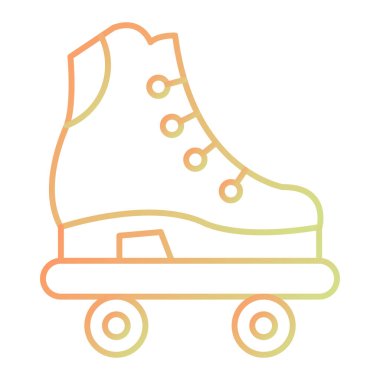 Buz pateni ikonu. Beyaz arkaplanda ana hatlı spor ayakkabı vektör resimleme çizelgesi