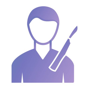 man with a brush icon. flat design