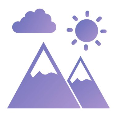 Dağ. Web simgesi basit illüstrasyon