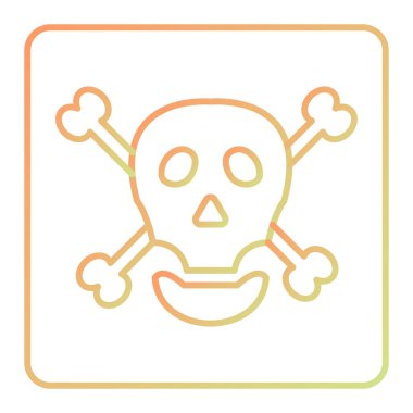 Çapraz kemik ikonlu kafatası. vektör illüstrasyonu