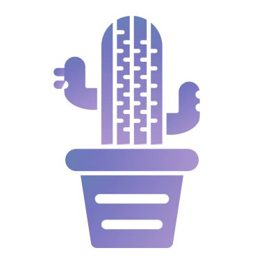 Beyaz arka planda izole edilmiş yassı bir kaktüs simgesi. yaz sembolü çizimi.