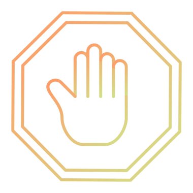 dur işareti simgesi, vektör çizimi