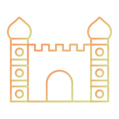 Şato kulesi ikonu. Web için vektör simgeleri oluşturma taslağı