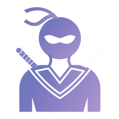 Ninja simgesi vektör illüstrasyonu