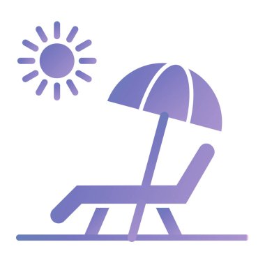 Plaj sandalyesi ikonu. vektör illüstrasyonu