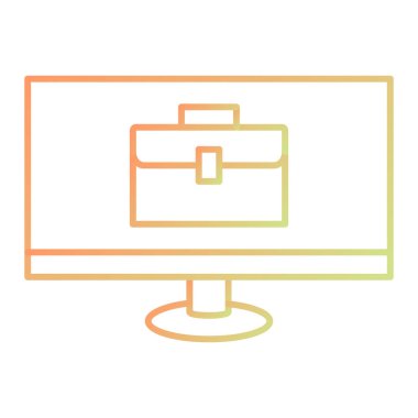 briefcase with information icon, vector illustration