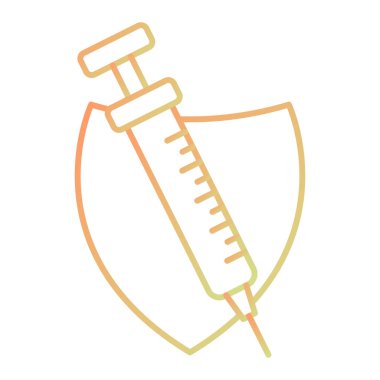 syringe with medical injection icon. outline illustration of vaccine vector icons for web