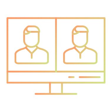 iş sunum simgesi vektörü. İnce çizgi işareti. izole edilmiş sınır sembolü çizimi