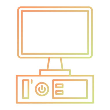 bilgisayar monitörü ikon vektör illüstrasyonu