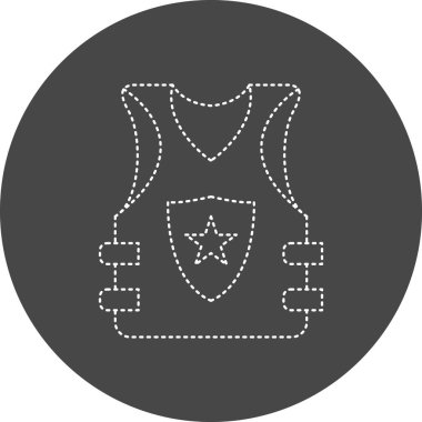 Kurşun geçirmez yelek. Web simgesi basit illüstrasyon