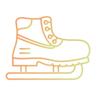 ice skate boot flat design icon vector illustration 