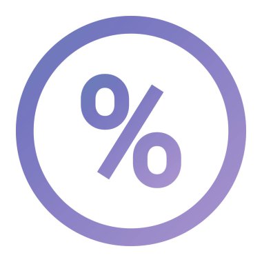 percent vector icon. style is bicolor flat rounded symbol, green and white colors, blue background.
