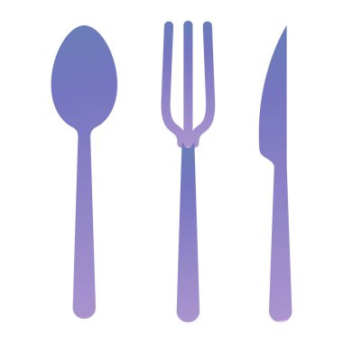 fork and spoon and knife icon. flat illustration of cutlery vector icons for web
