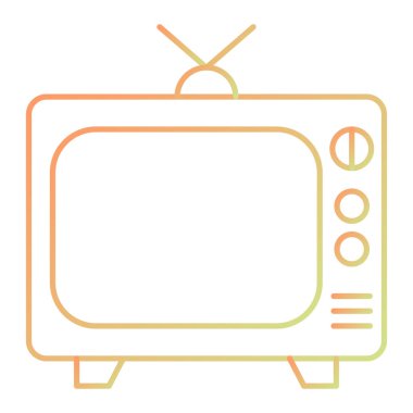 Televizyon ikonu. Web için televizyon vektör simgelerinin karikatür çizimi