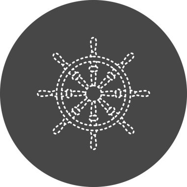 vector illustration of Ship Wheel modern icon
