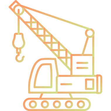 ekskavatör vektör simgesi modern illüstrasyon