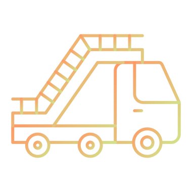 Kamyon ikonu. Web için forklift vektör simgelerinin özet çizimi