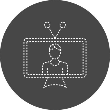 Tv News Vector Glyph Icon Design 