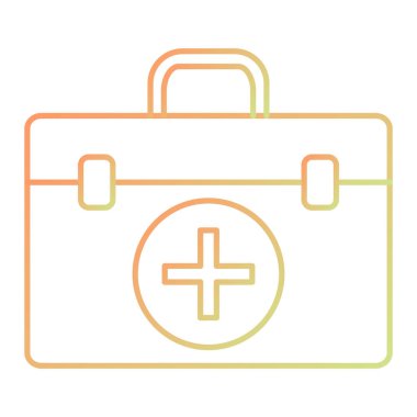 İlk yardım kiti simgesi vektör illüstrasyon grafik tasarımı