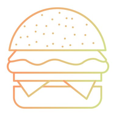 Color burger icon, vector illustration