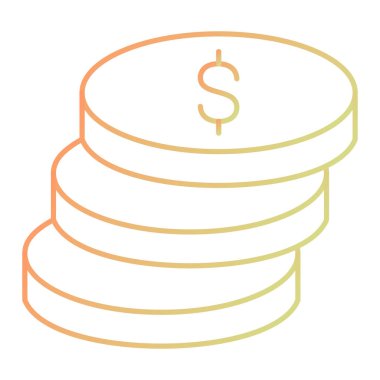 Dolar sikkeleri simgesi. Web için para sikke vektör simgelerinin düz çizimi