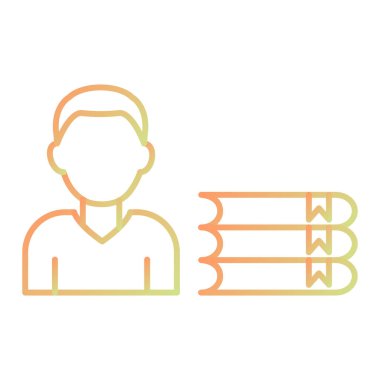 Elinde kitap olan bir adamın vektör çizimi