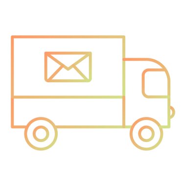 dağıtım kamyonu ikonu vektör çizimi