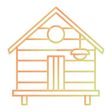 Tahta Ev ikonu vektör illüstrasyonu