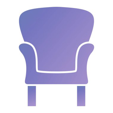 armchair, chair, sofa, couch, comfortable, furniture, table, flat color icon. vector illustration