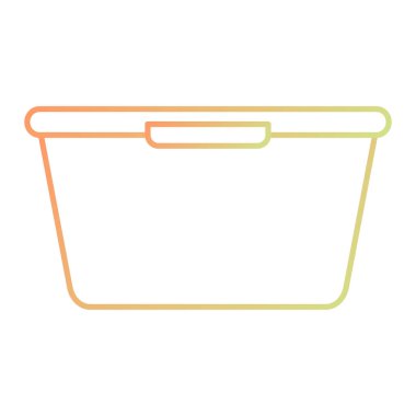 shopping basket icon. outline illustration of bucket vector and fill style