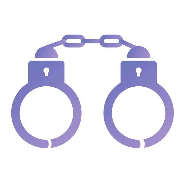 Handcuffs Icon Flat Illustration Chain Vector Symbol Web — Stockvector
