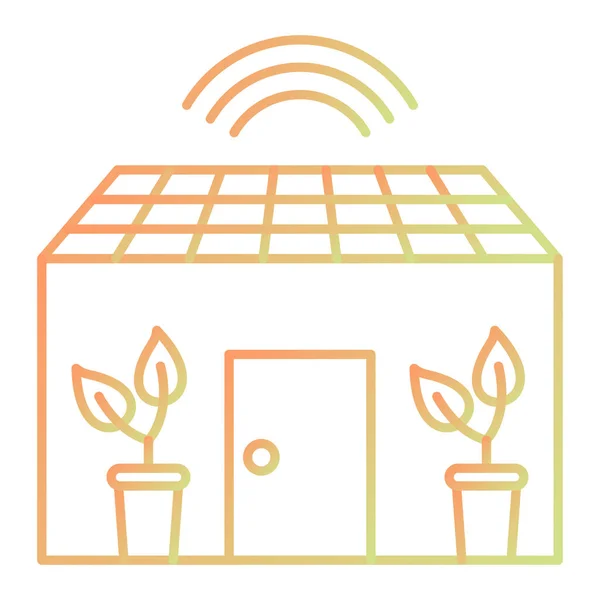 Energy Plant Line Icon Outline Eco Technology Vector Illustration Isolated — Stockový vektor