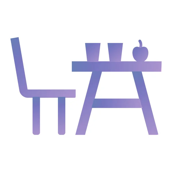 Τραπέζι Καρέκλα Και Καρέκλες Διανυσματική Απεικόνιση Σχεδιασμό — Διανυσματικό Αρχείο