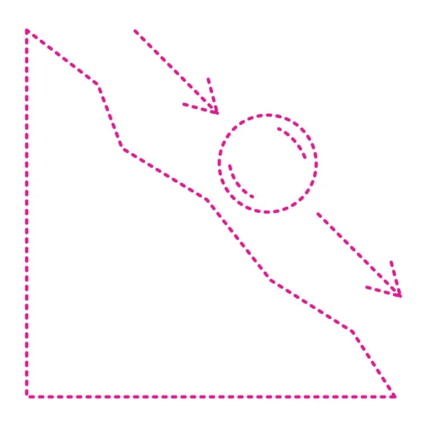 Dotted Line Drawing Arrow Icon Vector Illustration Eps — Stock vektor