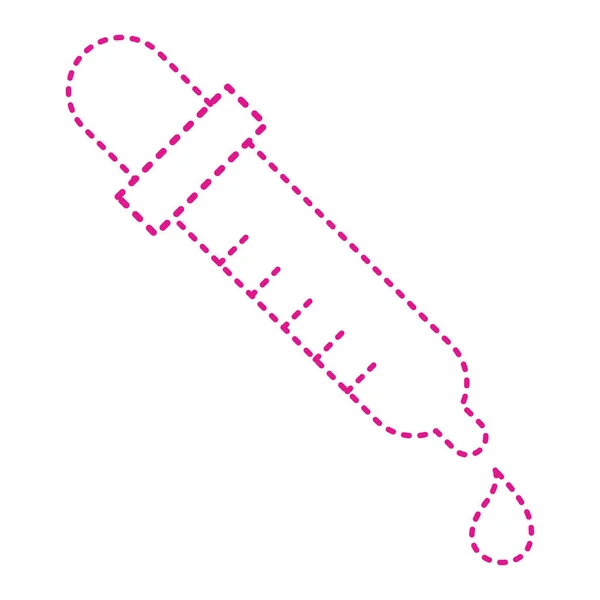 Line Drawing Syringe Icon Isolated White Background Vector Illustration — Stock vektor