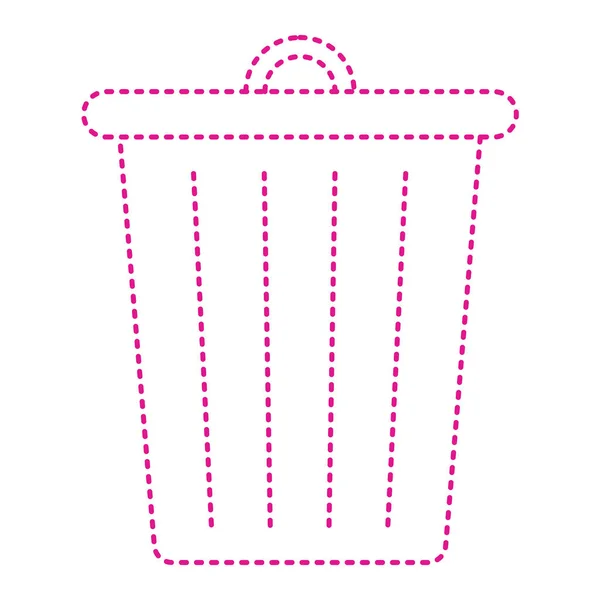 Trash Bin Icon Thin Line Symbol Vector Illustration — Vettoriale Stock