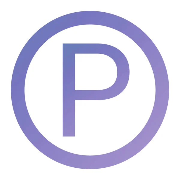 Parking Sign Vector Icon Style Bicolor Flat Symbol Blue White — Vector de stock