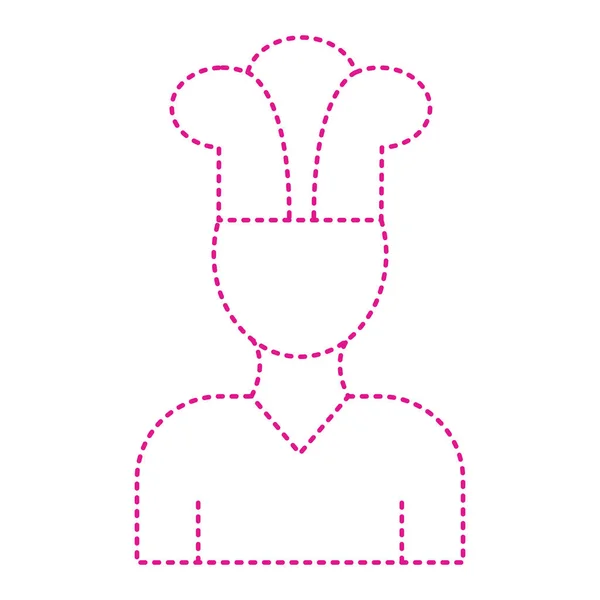 Chef Icon Outline Faceless Person Vector Symbol Elements Web Design — Stok Vektör