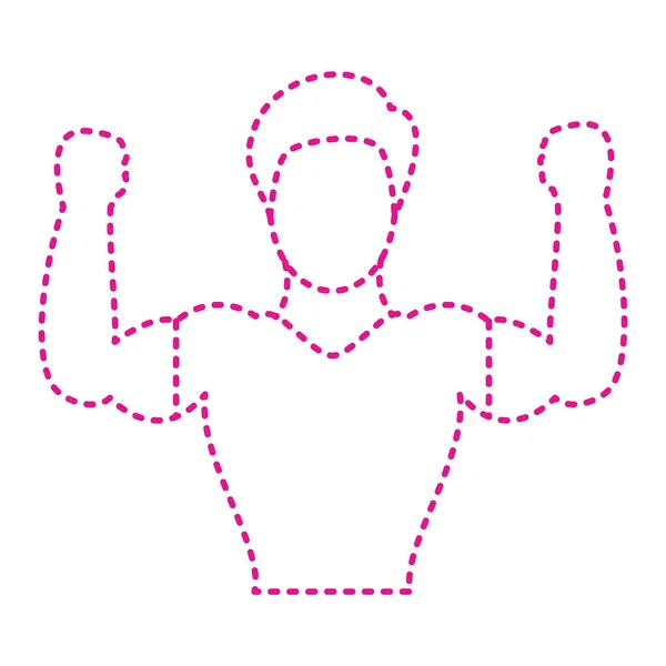Fitness Exercise Icon Outline Silhouette Man Arms Shadow Vector Illustration — Stock vektor