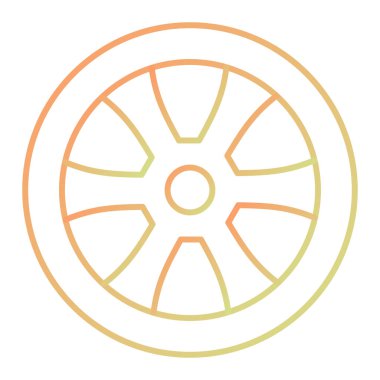 wheel icon in flat style isolated on white background. vector illustration