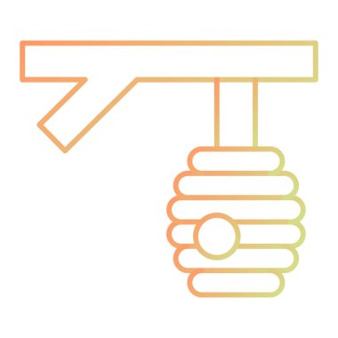 Bal ikonu vektörü. İnce çizgi işareti. İzole edilmiş kontür sembolü gösterimi