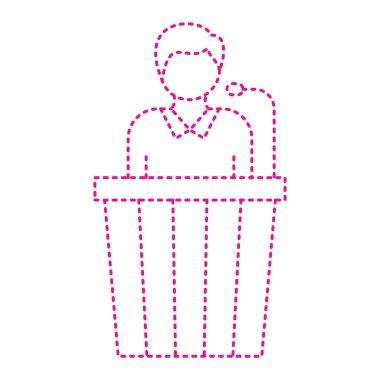 Konuşma balonu ikonu vektör illüstrasyon tasarımı olan adam