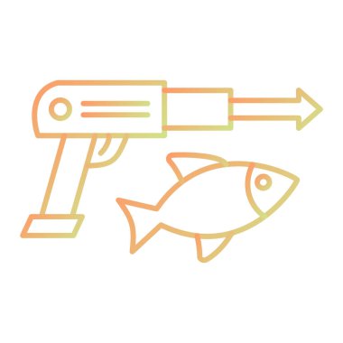 fish hook icon. outline fishing boat vector sign. isolated contour symbol illustration