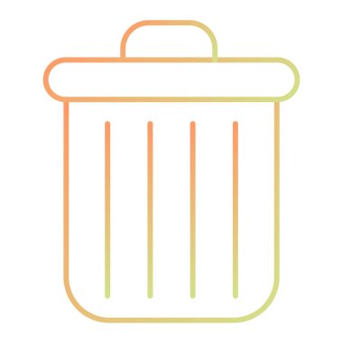 trash can icon. outline illustration of paper bin vector icons for web design