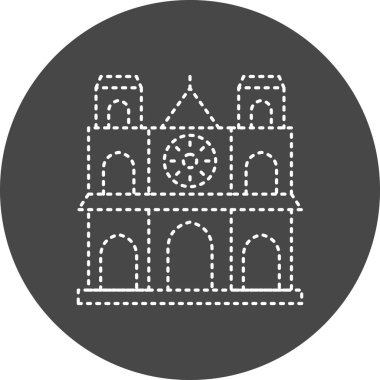 Notre Dame binası simgesinin vektör çizimi