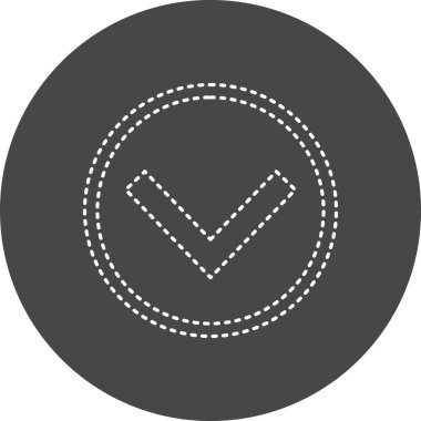 vector illustration of a line icon of Down Chevron